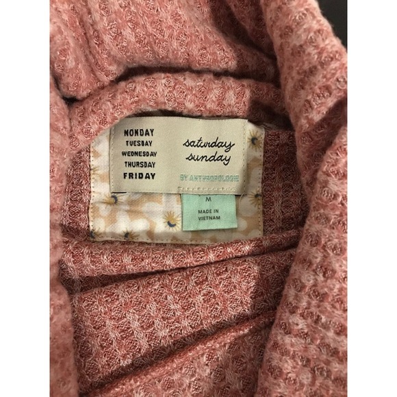 Anthropologie Saturday Sunday Whistler Pink Cowl Neck Pullover - Size Medium - Picture 6 of 10